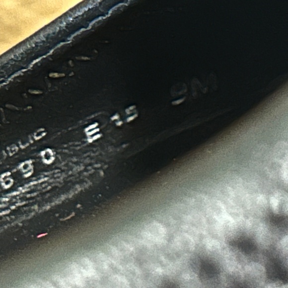 TORY BURCH WOMEN'S BLACK LEATHER LOGO BALLET FLATS SHOES 9 - Picture 8 of 11